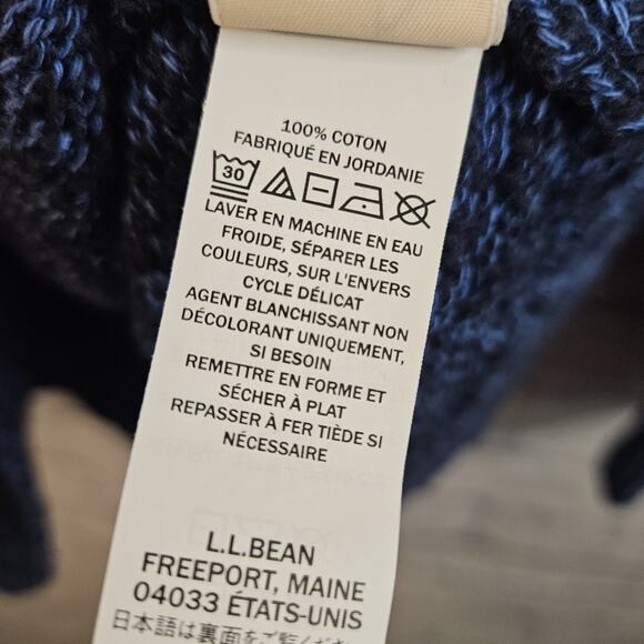 LL Bean Sweater Womens 2X Blue Ragg Funnelneck Roll Neck Ribbed Grandma - Picture 6 of 6